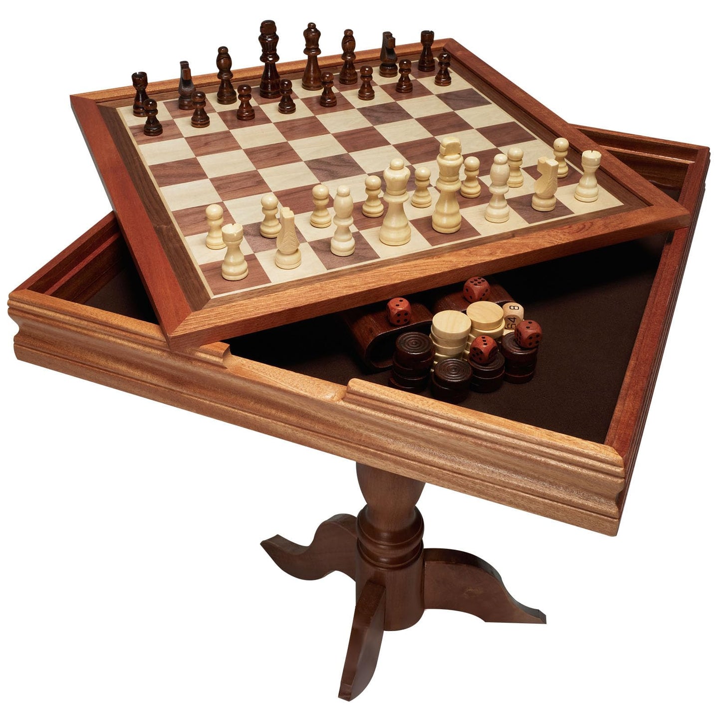 Vevor 3-In-1 Chess Checkers Backgammon Table Set, 18 Inch Premium Wooden Chess Table, Deluxe Combo Game Table Furniture Set, Chess Set Board Game Gift For Family Board Games