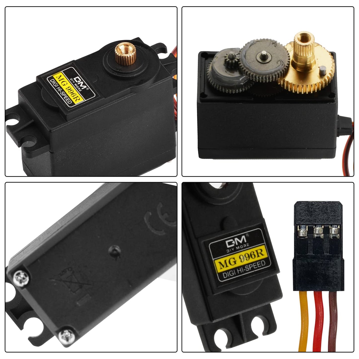 Aideepen [6-Pack] MG996R Metal Gear High Speed Torque Digital Servo Motor for JR RC Helicopter Car Boat Robot