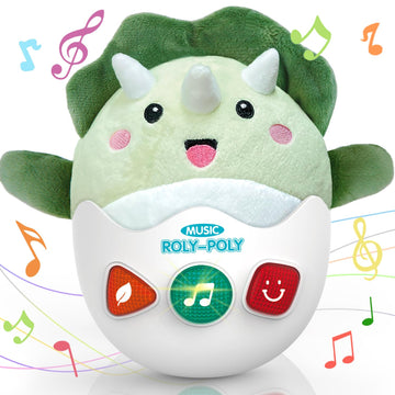 Wowohage Baby Dinosaur Toys 0-3-6-12 Months, Musical Infant Toys With Light & Sounds, Soft Plush Stuffed Animal, Newborn Boys Gi