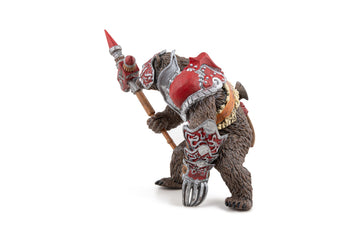 Papo - Mutant Bear Figurine - Hand-Painted Fantasy Warrior Toy for Kids Age 3+ - 36044 - protective coveringed Bear with Mace and Claws - Fantasy & Medieval Collection