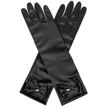 Bibuty Princess Dress Up Accessories Princess Gloves For Little Girls, Black Toddler Gloves For Girls Princess Dress Up Set, Cos