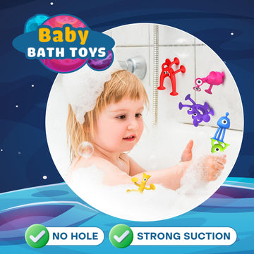Suction Toy Toddler Bath Toys: 18Pcs Sensory Fidget Toys For Kids, Baby Window Building Toys, No Hole Bath Toy Suction Toy For Boys Girls Travel Toy Gift, Suitable For Classroom Prizes, Party Favors