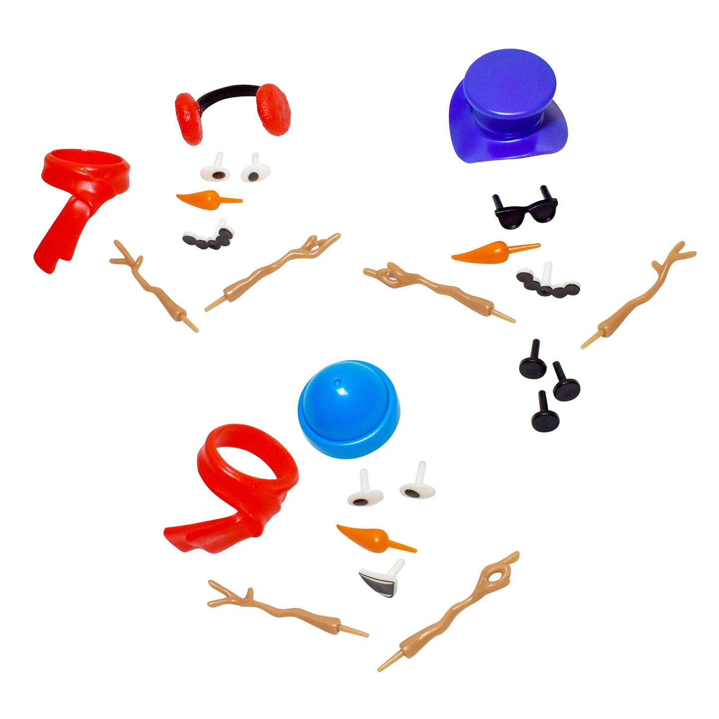 Build Buddiez Snowman Craft Kit 3 Pack - Build, Play, and Display 3 Air-Dry Clay Snowmen All Christmas & Winter