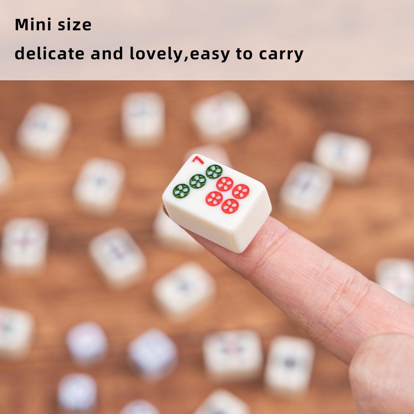 drizzle Travel Mahjong Mini Set - 20mm, Melamine, Yellow & Green, Portable 146 Tiles with Racks, Perfect for Beginners