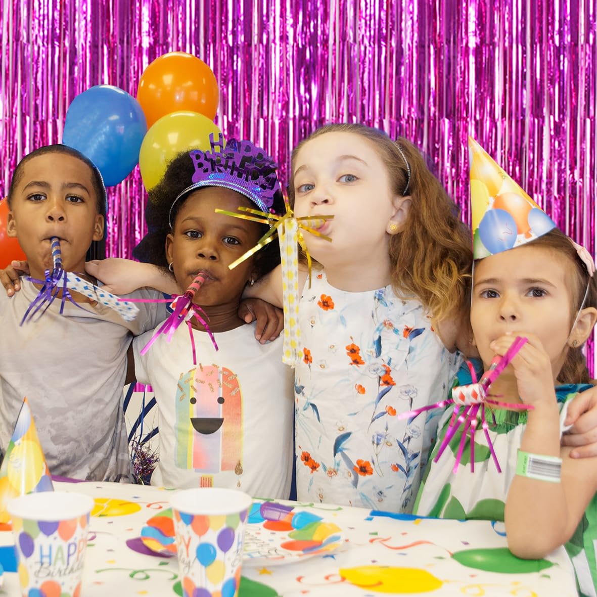 TONIFUL 3-Pack Door Streamers, Metallic Photo Booth Backdrop with Foil Fringe Curtain for Birthday, Bridal Shower, Bachelorette