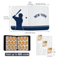 Kivolfun Baseball Card Binder With Sleeves, 900 Pocket, White, New York, 3 Ring, For Collectible Cards, Gift