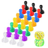26 Pieces Multicolor Board Game Pieces and Dice Include 24 Multicolor Plastic Pawn Chess Pieces and 2 Plastic 6-Sided Game Dices  Chess Game Pieces Dice Set for Board Game Components Table Marking