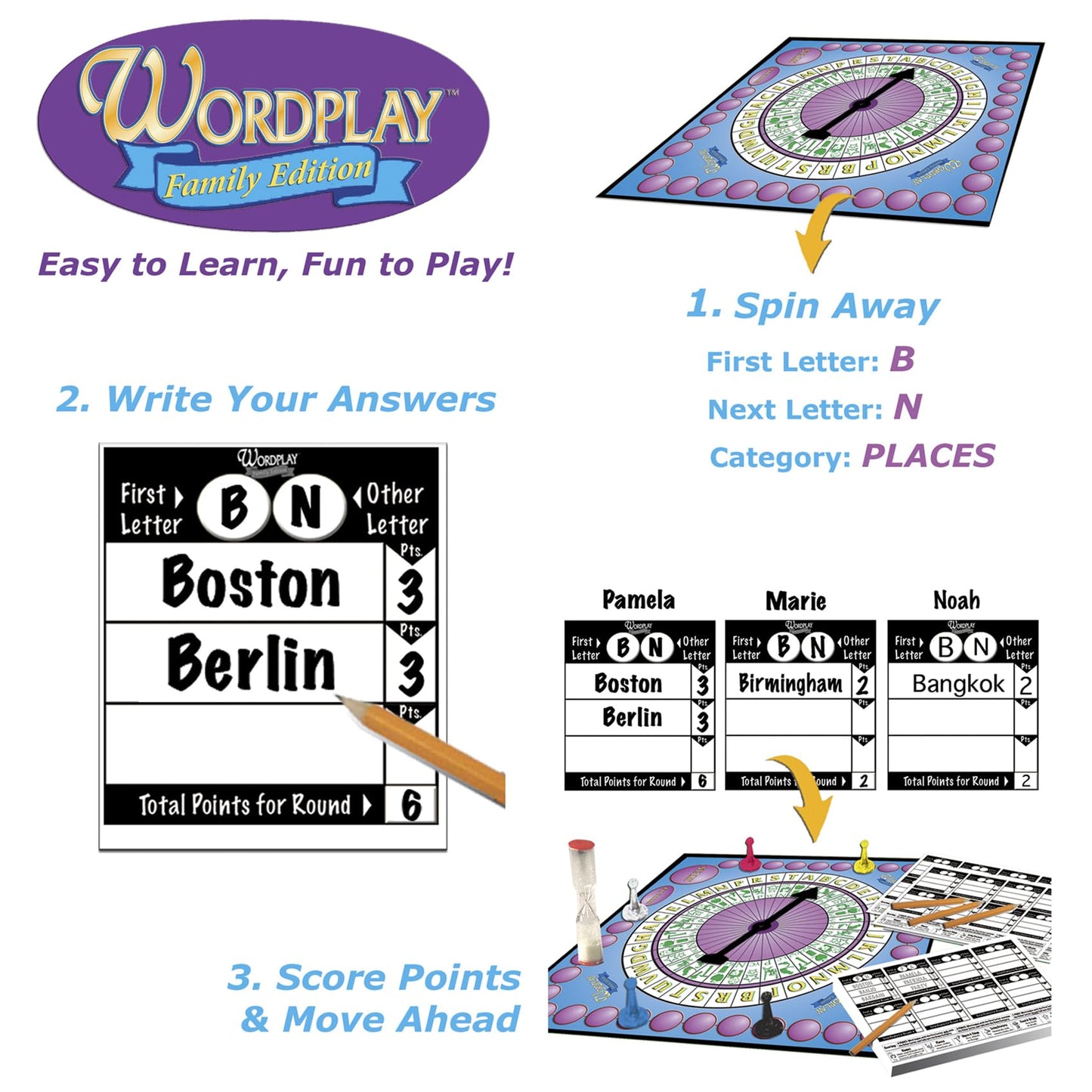 Game Development Group Wordplay Board Game – Fast-Paced Family Fun, Large, Multicolored, Model 11172
