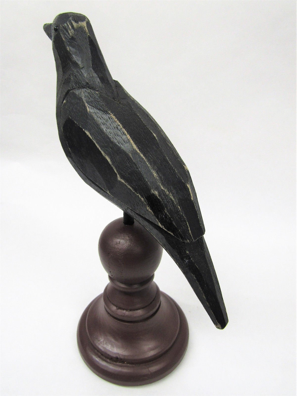 Primitives by Kathy Weathered Rustic Crow Figurine, Wood, 6"x8"x3", Burgundy/Black, Model 9716