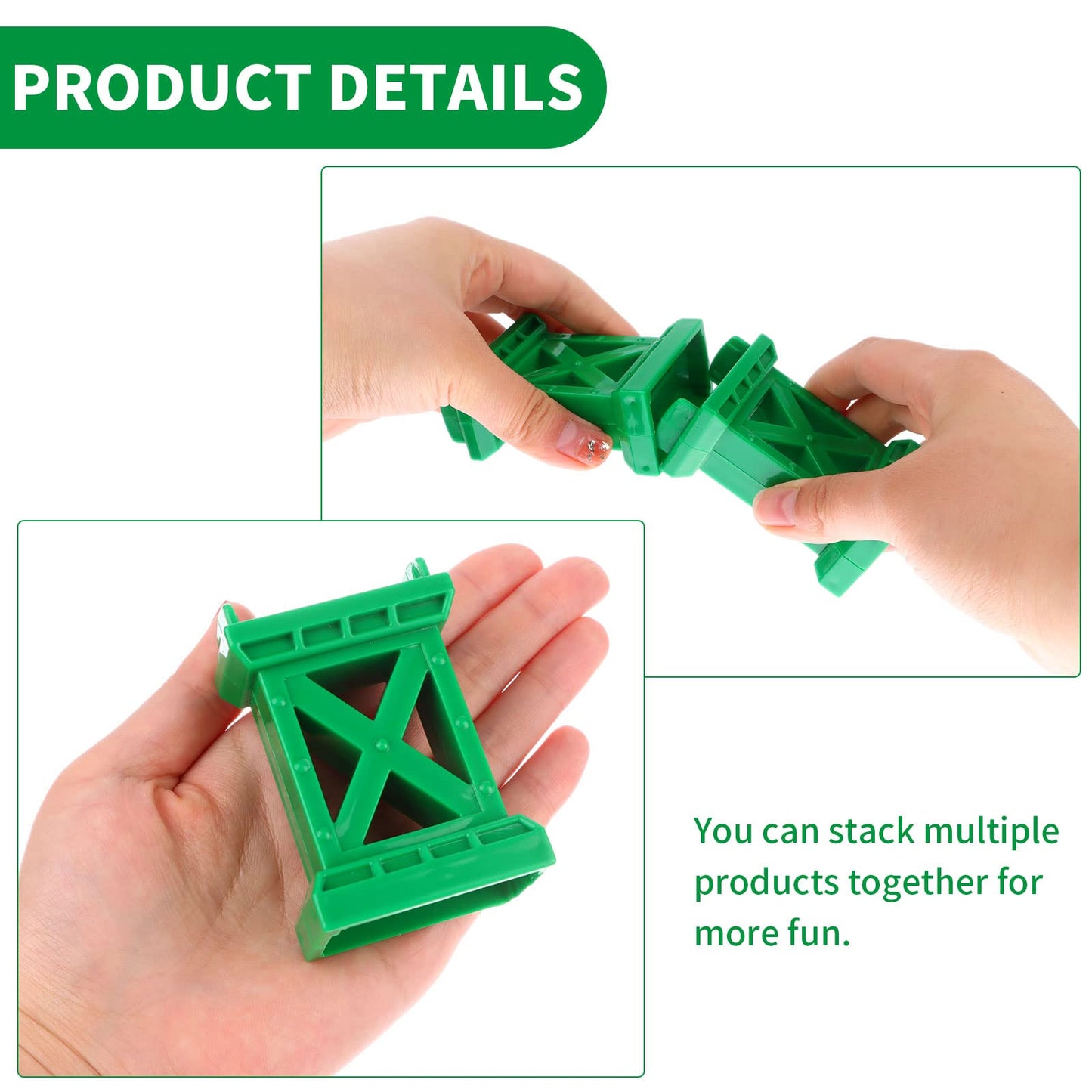 Ioffersuper 12 Pcs Train Bridge Pier Track Railway Accessories Multi Level Support Risers High Level Blocks Compatible All Major