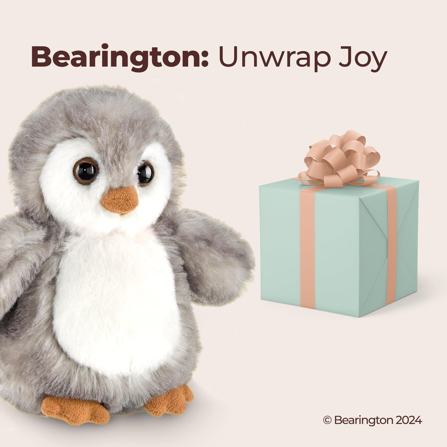 Bearington Slick Small Plush Penguin Stuffed Animal, 6 Inches