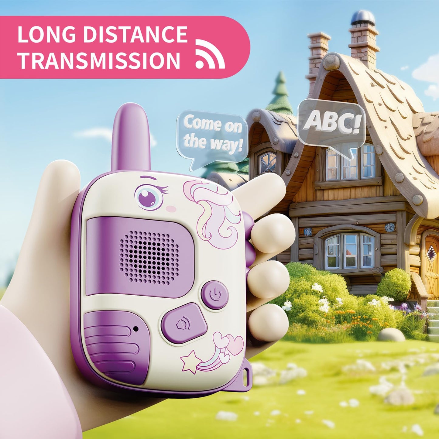 Walkie Talkies Toys For Girls:Unicorn Toys 2 Pack Birthday Gifts For 3 4 5-7 8 Year Old Girls Toy For 4 5 6 7 8-10 Year Old Camp
