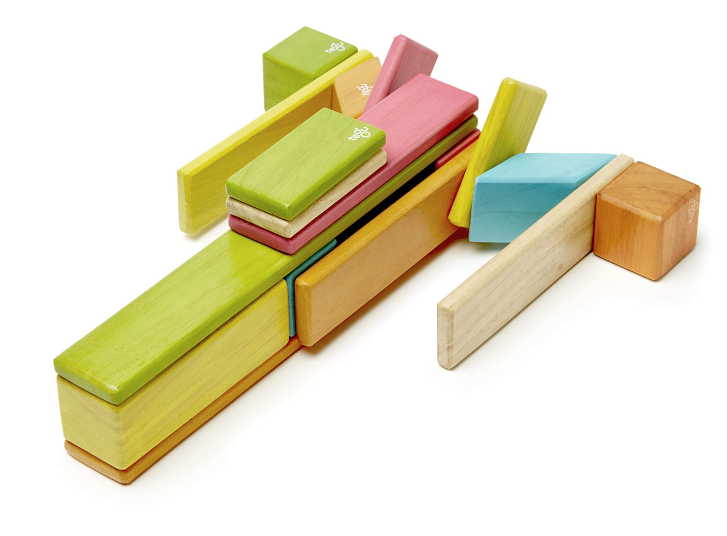 24 Piece Tegu Magnetic Wooden Block Set, Tints, 1-99 Years Old
