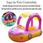 Baby Pool Float With Canopy Summer Steering Wheel Sunshade Swim Ring Car Inflatable Toys Infants Float Seat Boat For Kids Toddle