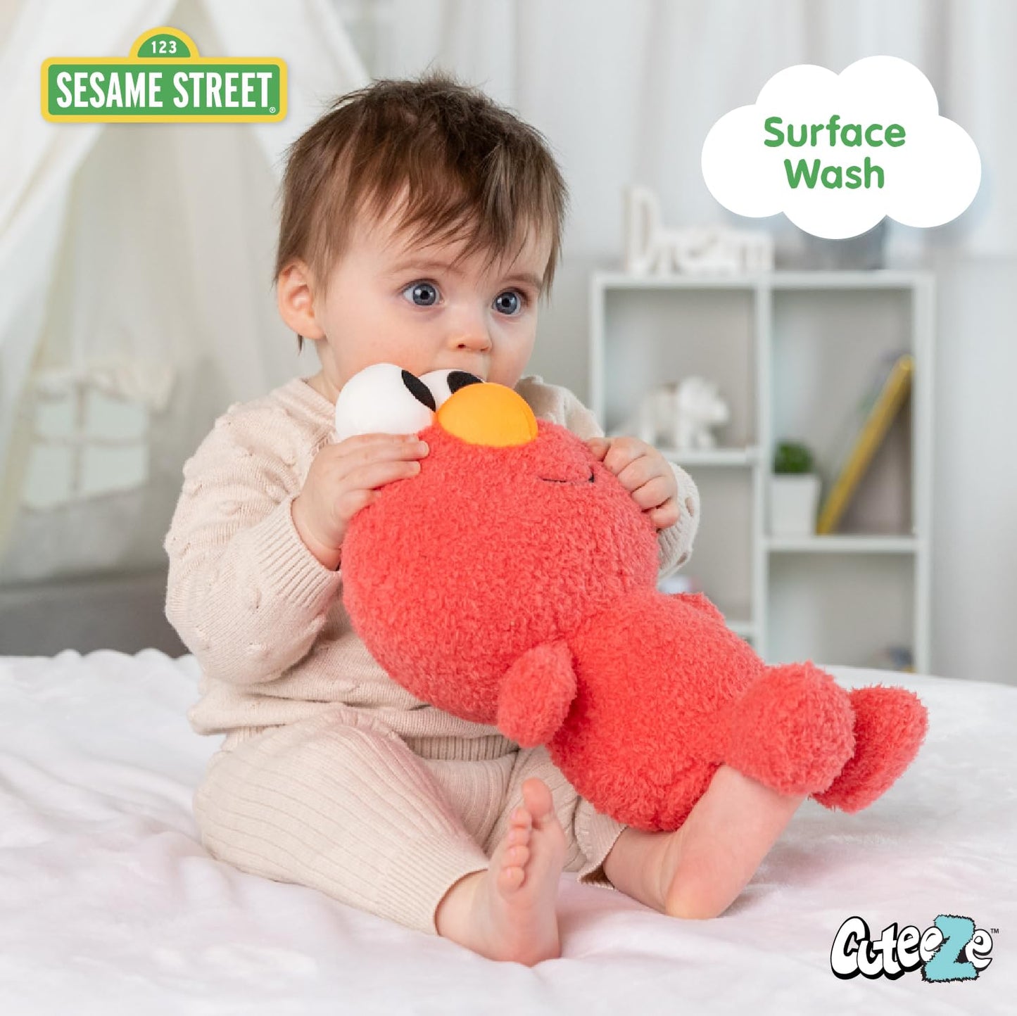 Kids Preferred Sesame Street Elmo Baby'S First Cuteeze Plush Stuffed Animal For Babies And Infants - 12 Inches