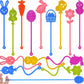 Howzcci 36 Pack Easter Sticky Hands Toys Easter Egg Bunny Chick Carrot Flower Basket Sticky Stretchy Toys for Kids Girls Boys Ea