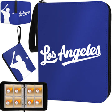 Baseball Card Binder With Sleeves 400 Pocket, Los Angeles Baseball Card Holder For Trading Cards Baseball Collector Album Sports