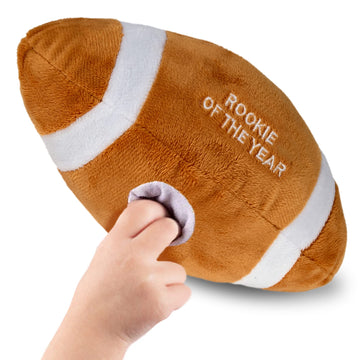 Playbees Baby Football Plush Rattle - Baby Boy Stuff For Gifts, Toddler Football Toys, Baby Rattles & Plush Rings, Engaging Lear