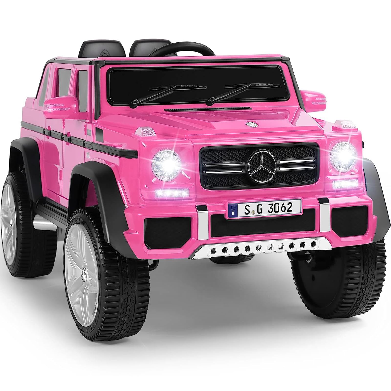 OLAKIDS Kids Ride On Car  Licensed Mercedes-Benz Maybach G650S with Remote Control  12V Battery Powered Electric Vehicle Driving Toy with 3 Speeds  Wheels Suspension  Horn  Music  USB  TF