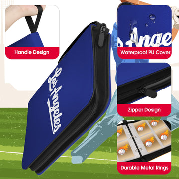 Baseball Card Binder With Sleeves 400 Pocket, Los Angeles Baseball Card Holder For Trading Cards Baseball Collector Album Sports
