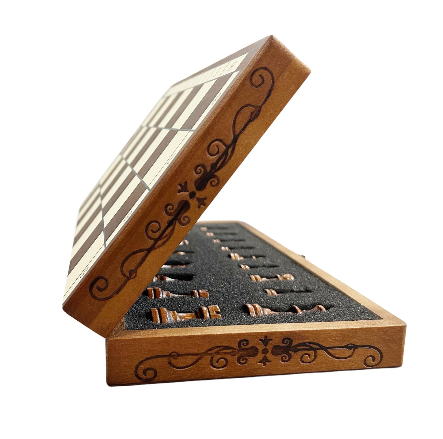 Syrace Folding Hand Crafted Wooden Chess Set Chess Board For Kids And Adults 30 X 30 Cm