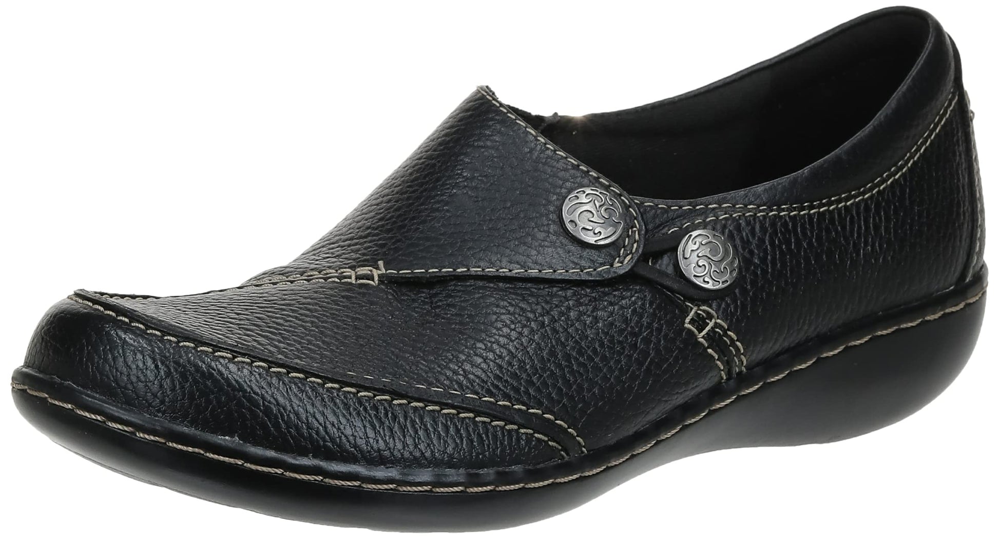 Clarks Womens Ashland Lane Q Slip-On Loafer, Black, 11 M Us