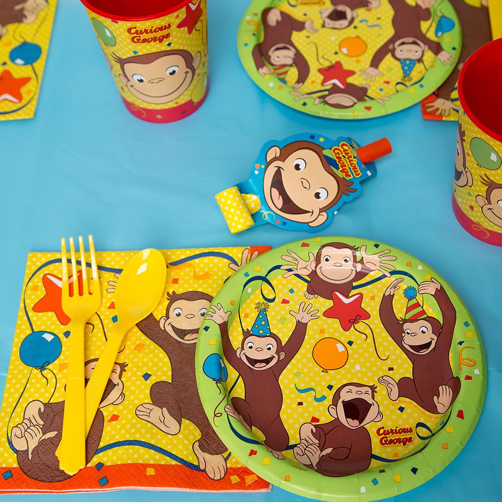 Curious George Luncheon Paper Napkins - 7 x 7, 16 Pcs,White