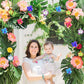 60Pcs Tropical Party Decorations Supplies Tropical Palm Leaves Hibiscus Flowers Simulation Artificial Leaf for Hawaiian Luau Saf