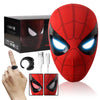 AUGMAXI Electric Spider Superhero Role-Playing Mask Toy with Moving Eyes and LED Lights - Remote Control Ring, Fun Gift for Men 