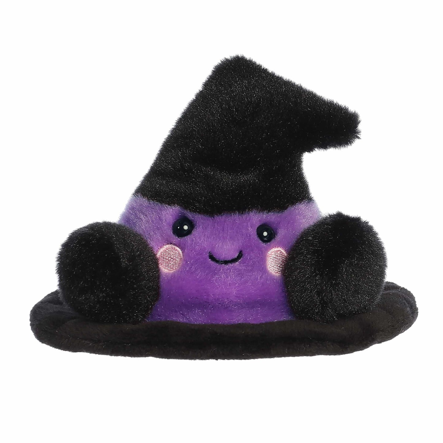 Aurora Spooky Palm Pals Rowena Witch Hat Stuffed Animal - Fun Collectible Plush for Kids and mature-themed Collectors - Perfect for Halloween Decorations and Gifts - Black 4 Inches