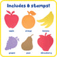 READY 2 LEARN Giant Stampers - Fruit - Set of 6 - Easy to Hold Foam Stamps for Kids - Arts and Crafts Stamps for Displays, Poste
