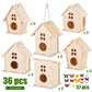 Sawysine 93 Pcs DIY Birdhouse Kits for Kids to Build, 36 Wooden Bird House 6 Shapes and 57 Butterfly Sticker for Children Spring