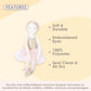 MON AMI Ballerina Stuffed Doll - 22   , Plush Ballerina Doll for Girls, Use as Toy or Room Decor, Great Gift for Kids of All Age