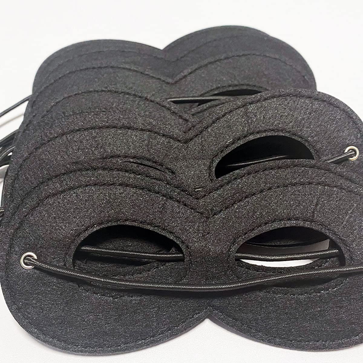 15pcs Halloween Masks Felt Eye Masks Black Halloween Half Mask Felt Dress Up Masks Costume Masks with Adjustable Elastic Rope fo