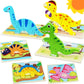 Wooden Dinosaur Puzzle Adventure 7 Preschool Learning Puzzles for Kids Ages 3+ Montessori Jigsaw Set
