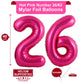 LHOAVWE Hot Pink 26 Foil Mylar Balloons 40 Inch - Jumbo Number Balloons for 26th/62nd Birthday Party Decorations