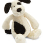 Jellycat Bashful Black and Cream Puppy Stuffed Animal, Small, 7 inches