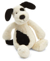 Jellycat Bashful Black and Cream Puppy Stuffed Animal, Small, 7 inches