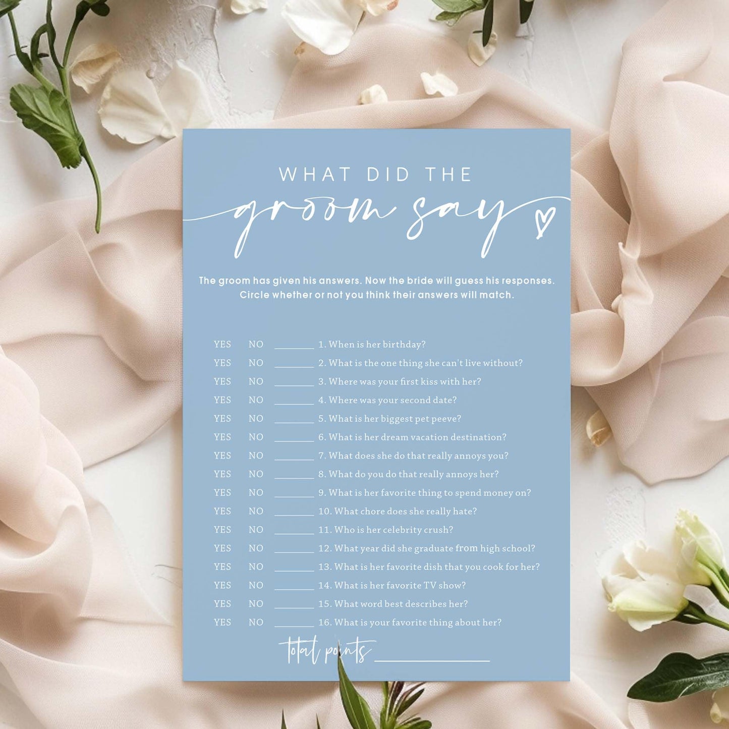 Bridal Shower Games Cards, What Did The Groom Say, Bridal Shower Games 25 Guests, Engagement Party Wedding Games For Guests, Min