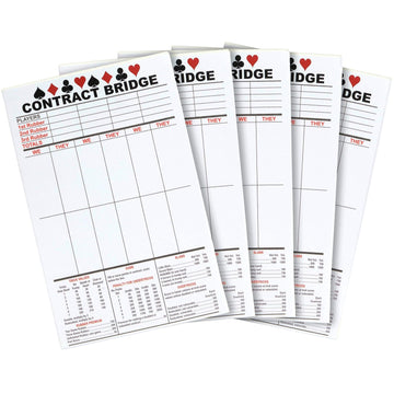 Best Paper Greetings 250 Sheets Contract Bridge Score Pads And Tallies, Game Scoring Cards Supplies, Large Print With Trick Values (5 Notepads)