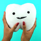 I Heart Guts Tooth Plush - Cute Dentist Gift for Kids & Students, 7" x 7" x 5.5", White, Model 696859091124