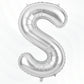 Flyloons Silver S Letter Foil Balloon Alphabets Balloons Perfect for Birthday Decoration Items, Anniversary, Bachelorette, Weddi