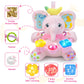 Holaxander Baby Elephant Musical Stuffed Animals Toy With Light-Up Music & Crinkle Sound Paper,Infant Bilingual Early Learning E