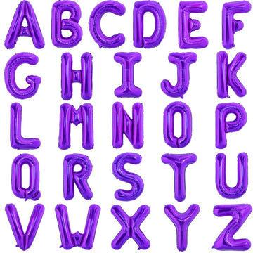 Toniful 52 Pieces 16 Inch Purple Letter A-Z Balloons,Custom Phrase Mylar Foil Alphabet Letter Diy Personalized Phrase Banner For