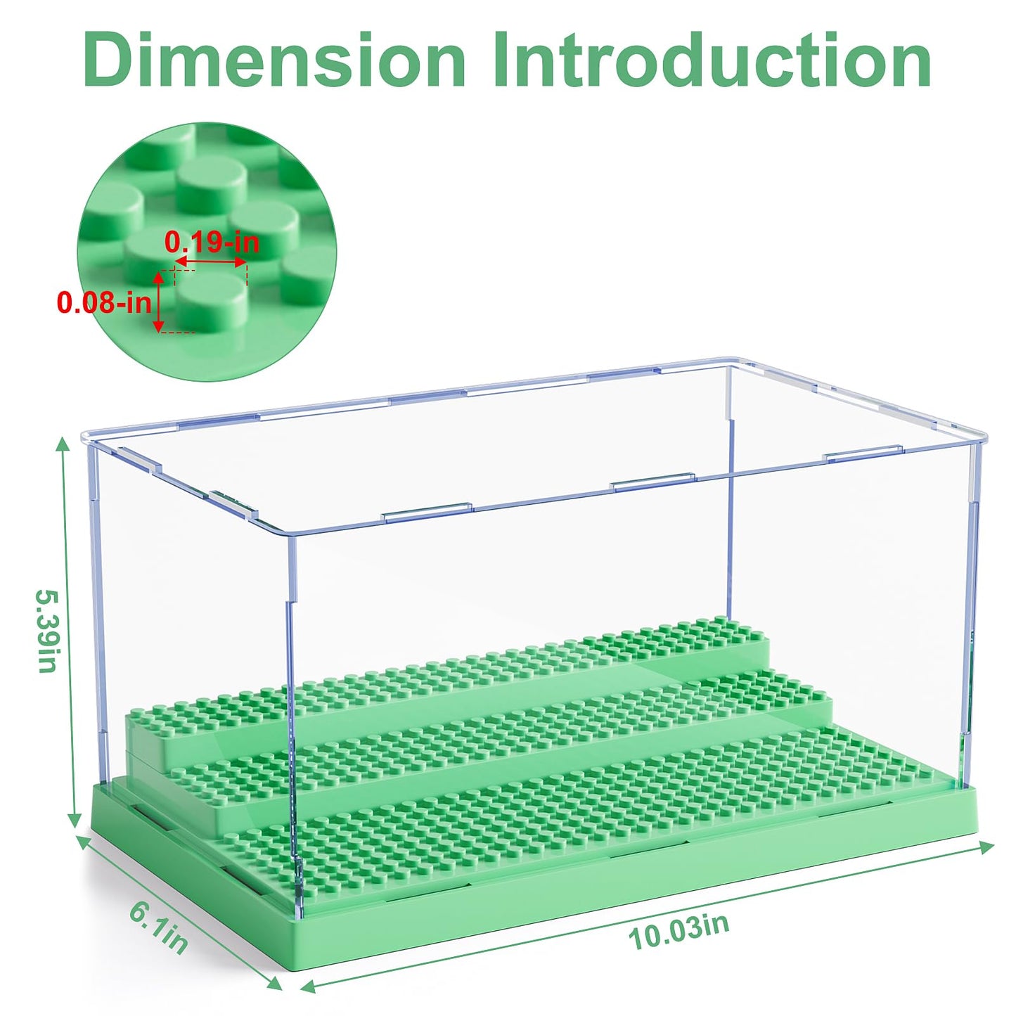 Mlikero Display Case for Minifigures Action Figures Blocks, Clear Acrylic Minifigure Display Case Box Storage, Dustproof Showcas