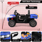 Costzon Ride On Dump Truck With Remote Control, 12V Electric Kids Utv W/Electric Dump Bed, Rocking Function, Shovel, 4 Spring Suspensions, Wireless Design, 2-Seater Ride On Car Gift For Kids (Blue)