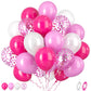 Paready Hot Pink Balloons Set - 60 Pcs 12" Latex & Confetti Balloons for Birthday, Wedding, Baby Shower, Valentine's Party Decorations