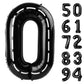 Race Car Number Balloon 40 Inch, Black 0 Number Balloons, 10 20 30 40 50 Numbers Balloon Black Race Car Birthday Party Decoratio