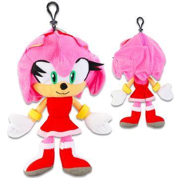 Nintendo Sonic The Hedgehog Amy Plushie Set - Bundle With 12 Inch Amy Rose Plush Toy With Storage Plus Stickers, More | Amy Soni
