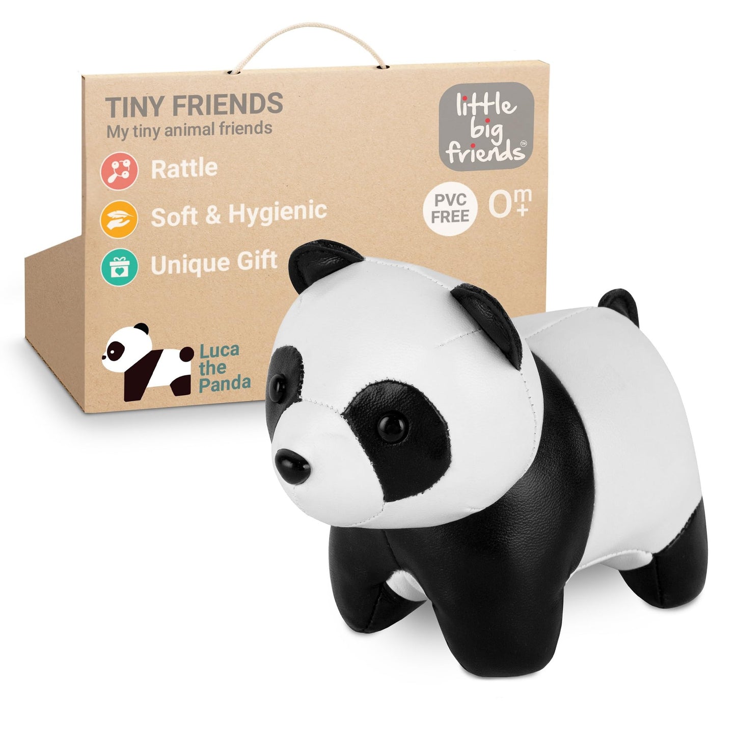 Little Big Friends Tiny Friends | Rattle Toy | Special Stuffed Animal | Easy To Clean | Luca The Panda